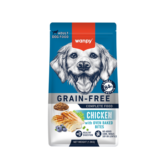 Wanpy - Nourriture pour chiens au poulet - 1,5 kg (Adulte)