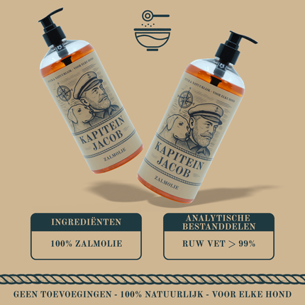 Huile de saumon Captain Jacob pour chiens - 1 litre