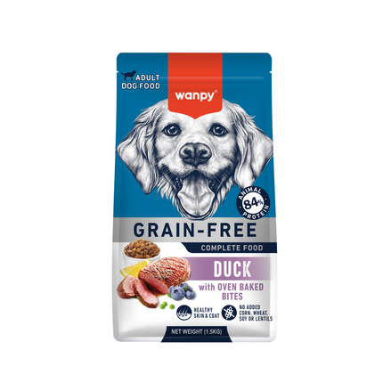 Wanpy - Nourriture pour chien au canard 1,5 kg (adulte)