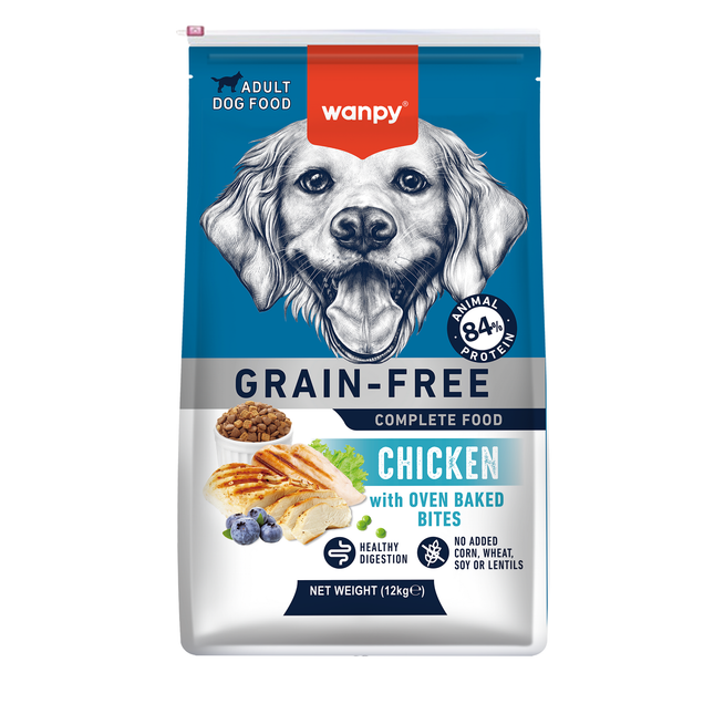 Wanpy - Nourriture pour chiens au poulet - 12 kg (Adulte)