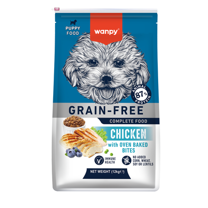 Wanpy - Nourriture pour chiens au poulet - 12 kg (Chiots)