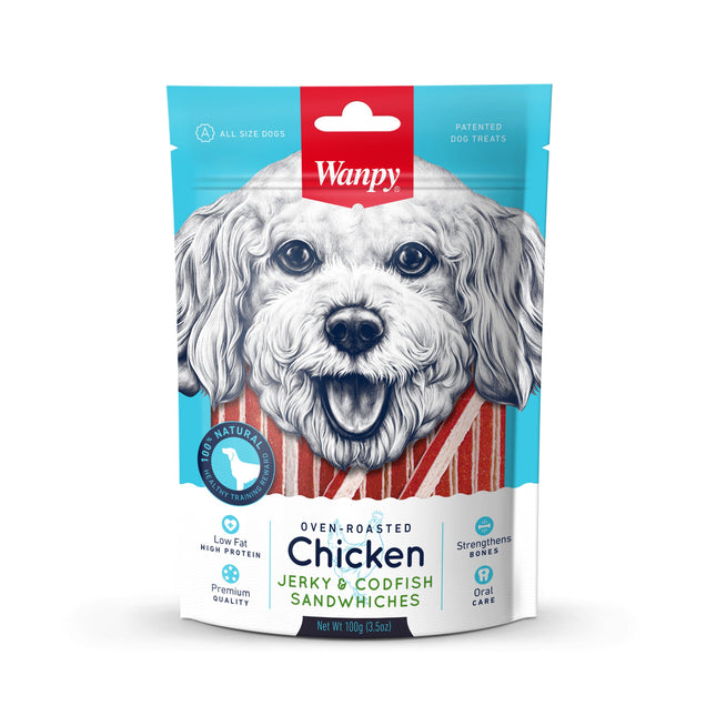 Wanpy - Sandwichs au poulet séché et à la morue