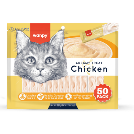 Wanpy - Friandises crémeuses à lécher - Poulet - 50 pièces