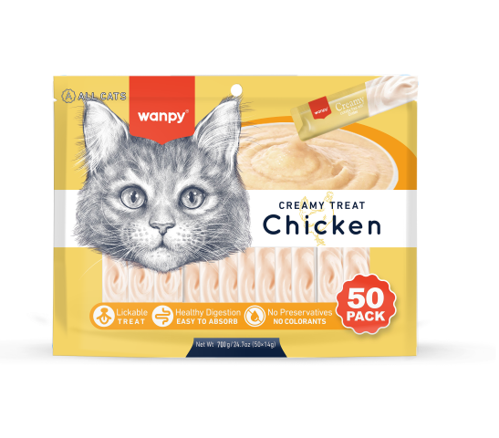 Wanpy - Friandises crémeuses à lécher - Poulet - 50 pièces