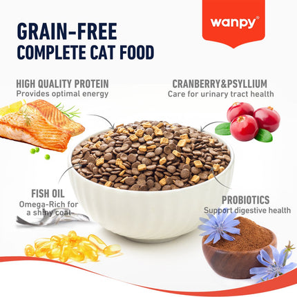 Wanpy - Nourriture pour chats au saumon - 1,5 kg (Adulte)
