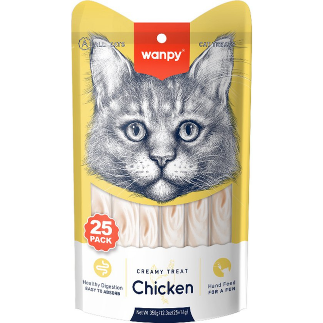 Wanpy - Friandises crémeuses à lécher - Poulet - 25 pièces