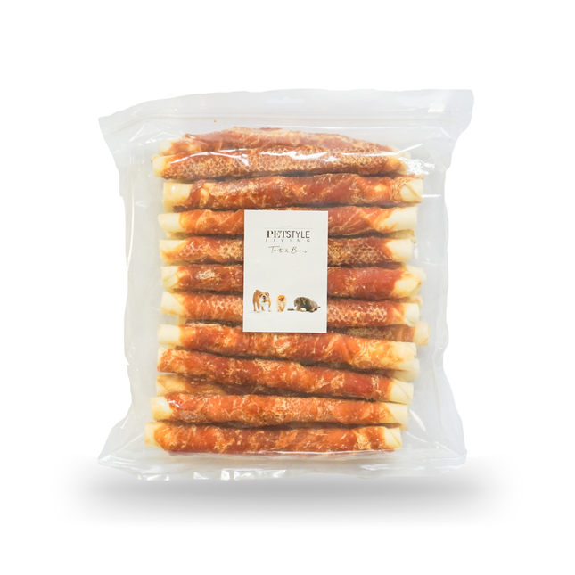 Petstyle Living - Bâtonnets à mâcher au poulet 20 cm - 20 pièces