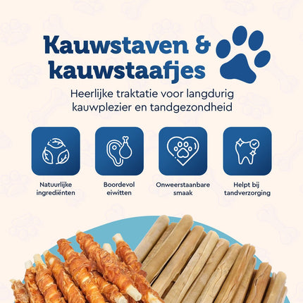 YOEKL - Bâtonnets à mâcher au poulet 20 cm, 6 pièces