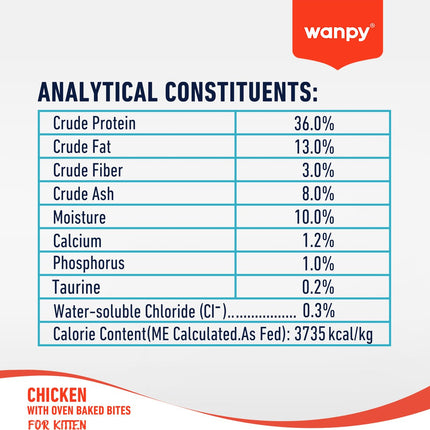 Wanpy - Nourriture pour chatons au poulet - 8 kg