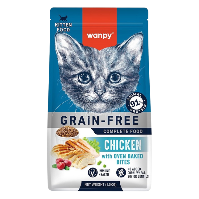 Wanpy - Nourriture pour chatons au poulet - 1,5 kg