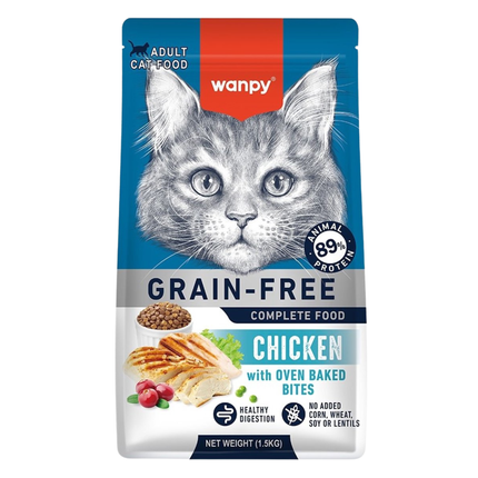 Wanpy - Nourriture pour chats au poulet - 1,5 kg (adulte)