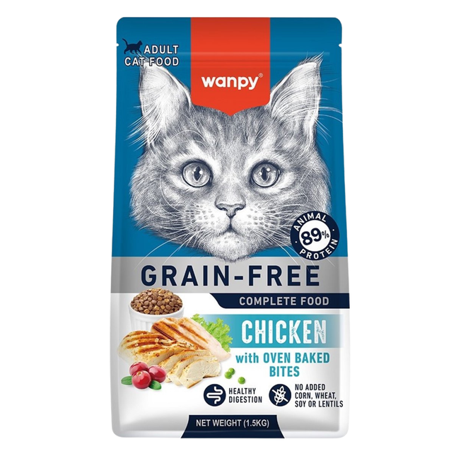 Wanpy - Nourriture pour chats au poulet - 1,5 kg (adulte)