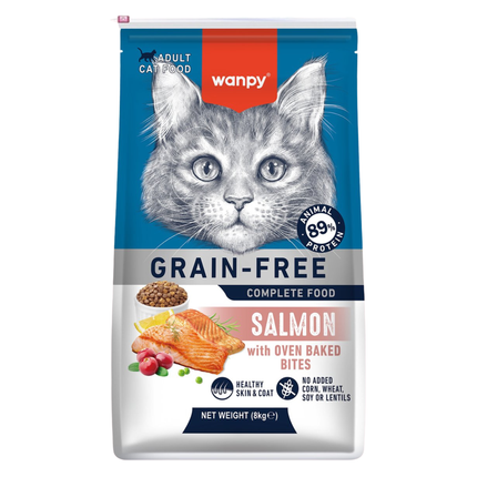 Wanpy - Nourriture pour chats au saumon - 8 kg (Adulte)
