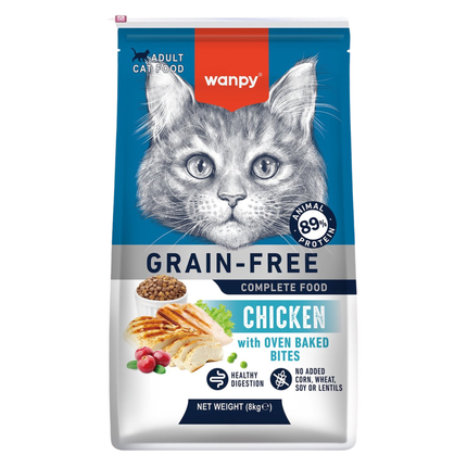 Wanpy - Nourriture pour chats au poulet - 8 kg (adulte)
