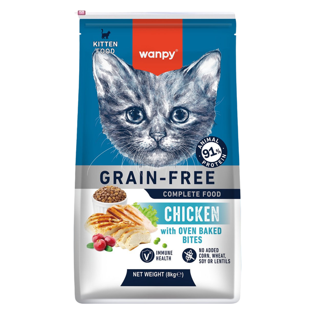 Wanpy - Nourriture pour chatons au poulet - 8 kg